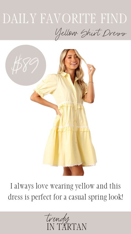 Daily favorite find- yellow shirt dress!

Mini dress, yellow dress, spring dress, spring outfit

#LTKSeasonal #LTKstyletip #LTKfindsunder100