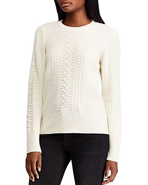 Lauren Ralph Lauren Beaded Cable-Knit Sweater | Bloomingdale's (US)