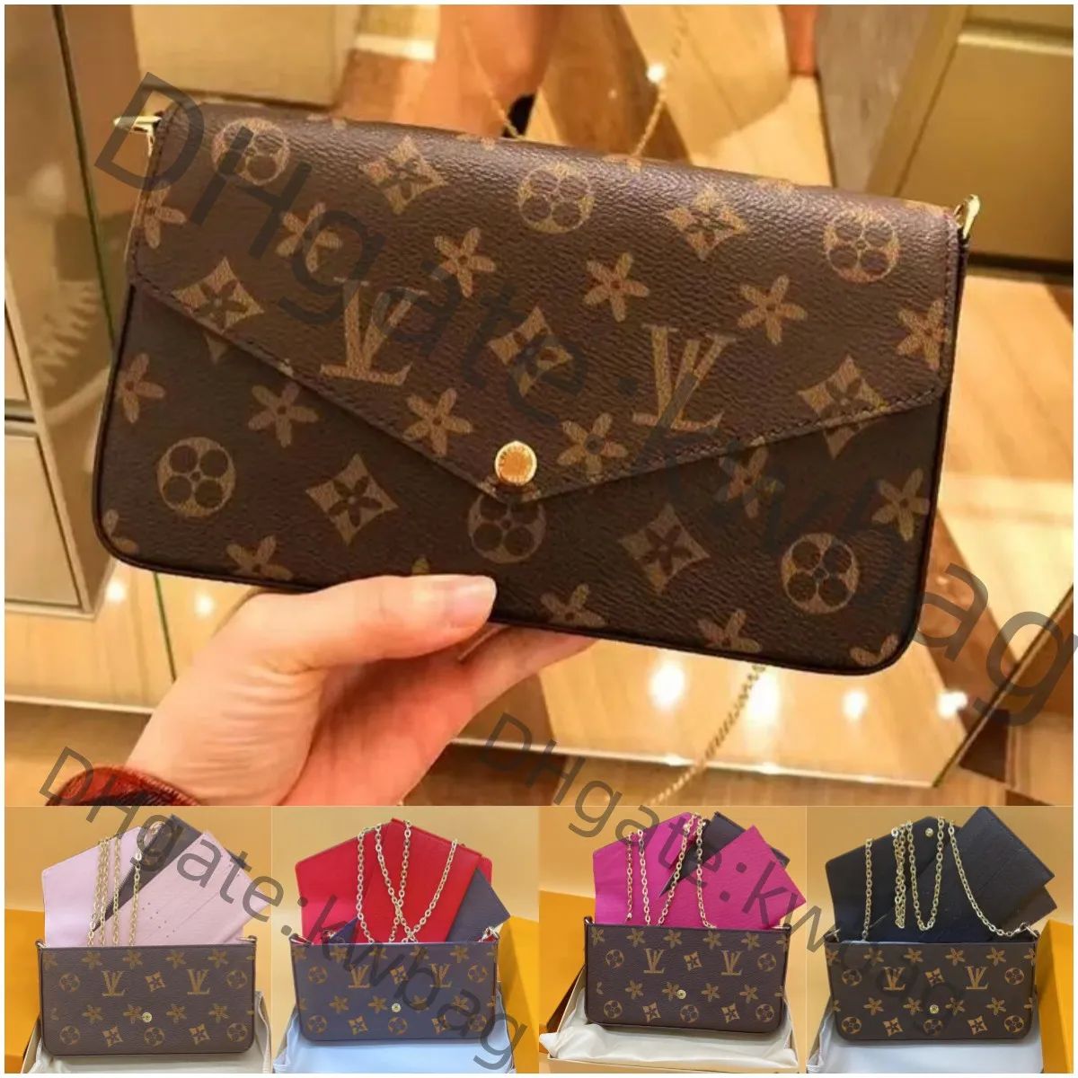 10A high quality Multi Pochette Felicie luxury wallet mini purses crossbody designer bag woman ha... | DHGate