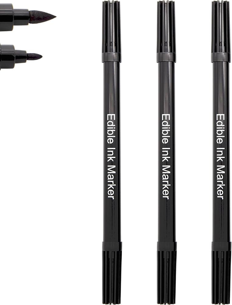 Edibleink Black Food Coloring Markers, 3 Pcs - Dual Tip Edible Pen | Amazon (US)