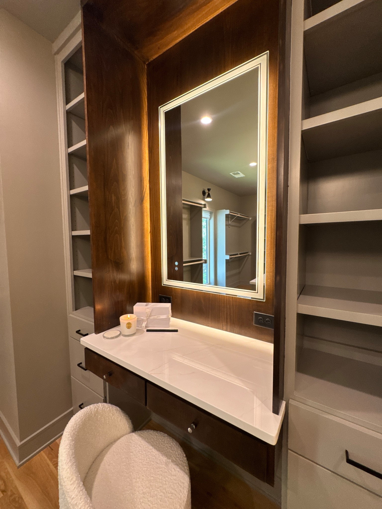 When your clients vanity is finally complete! We love her LED front light mirror and of course had to add a Dior candle snuffer and an aesthetic Amazon candle 

#LTKHome