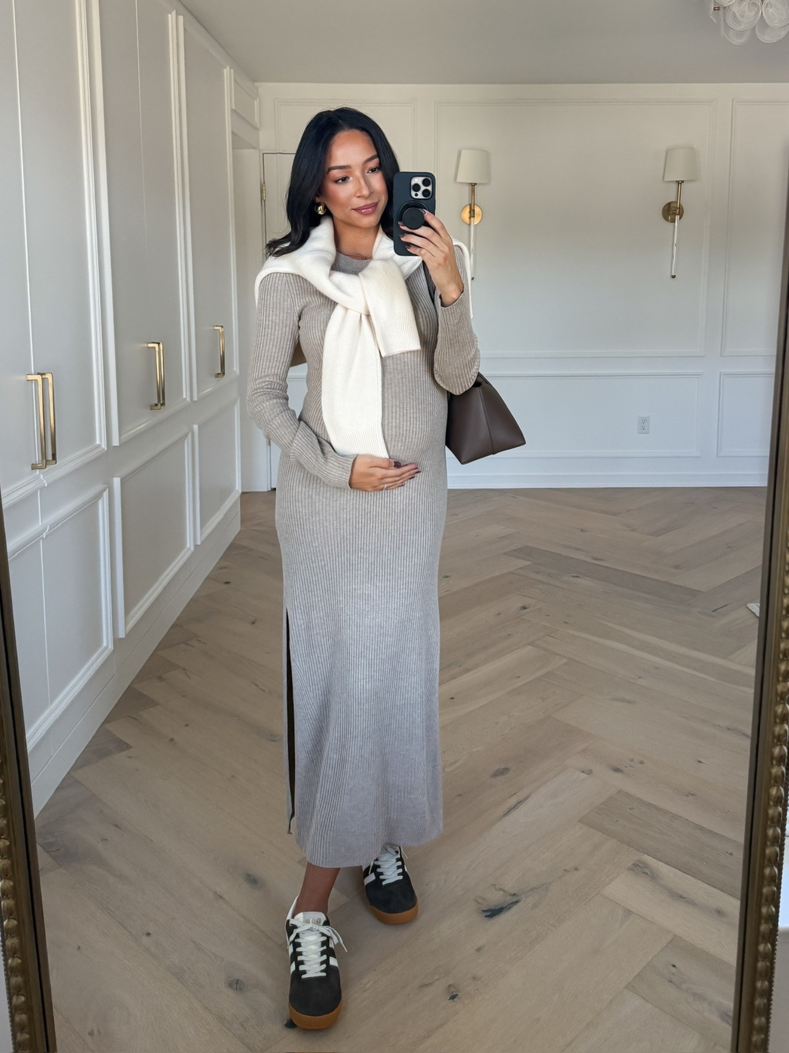 Bump friendly fall capsule wardrobe 🍂 wearing size S sweater dress, size M cream sweater, sneakers fit tts 

Fall outfit 
Fall fashion 
Fall essentials 
Closet staples 
Closet essentials
Outfit idea
Outfit inspo 

#LTKStyleTip #LTKBump #LTKSeasonal