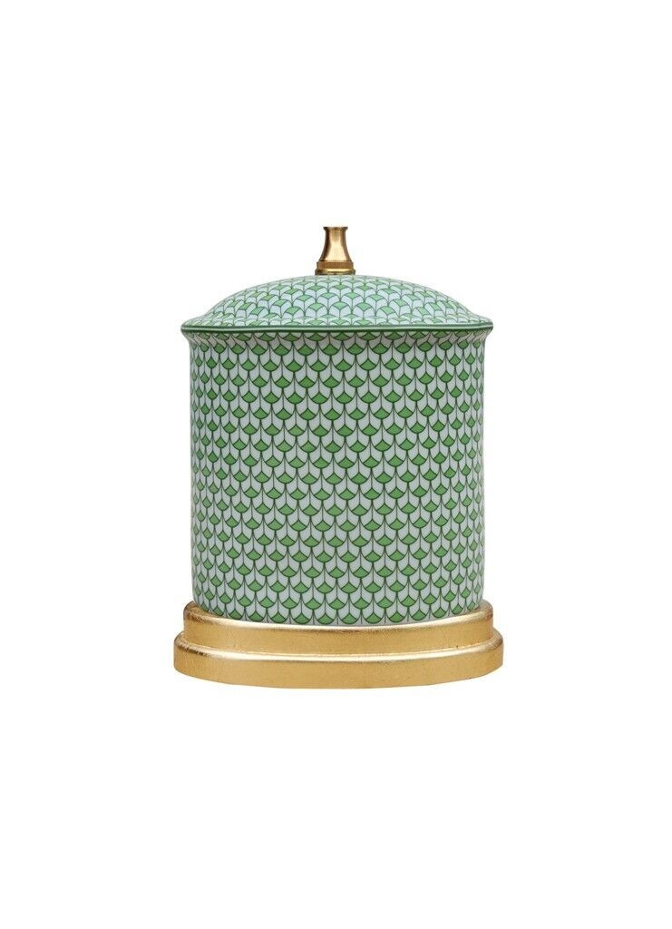 Table Lamp - Porcelain Blue White Fish Scale Jar Lamp Gold Base 19.5"H/12"W/100W  | eBay | eBay US