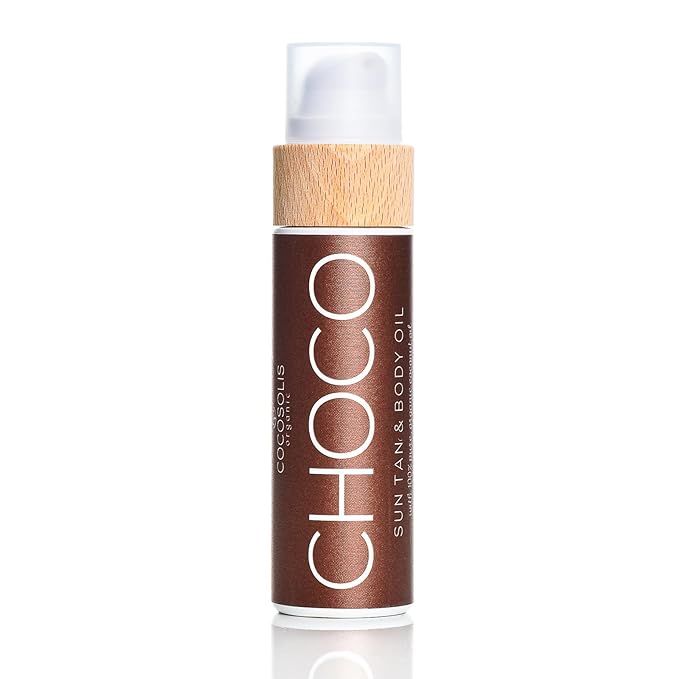 COCOSOLIS CHOCO Suntan & Body Oil - Organic Tanning Bed Lotion - Deep Chocolate Tan - Tanning Acc... | Amazon (US)