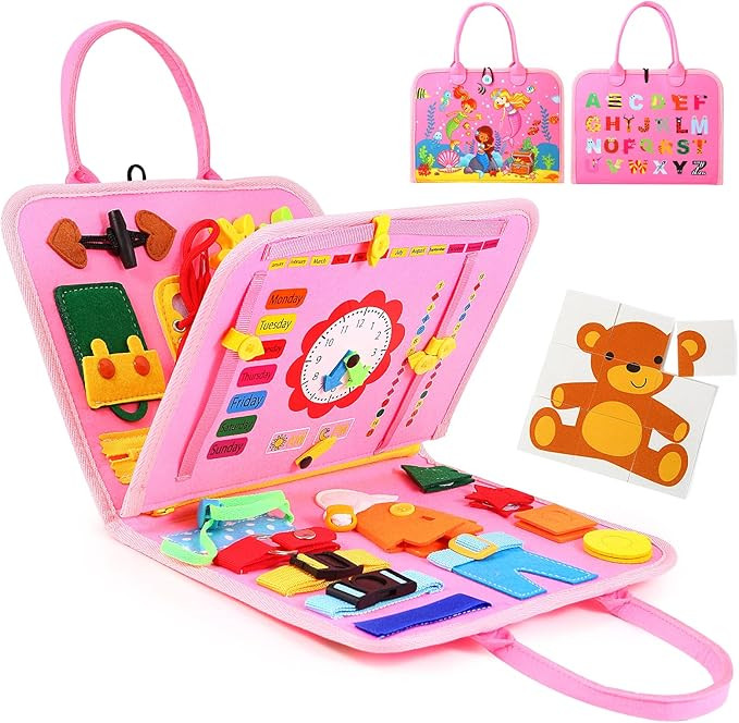 Hooku Busy Board for 1 Year Old, Montessori Toys for 2 Year Old, Baby Sensory Toys for Toddlers 1... | Amazon (US)