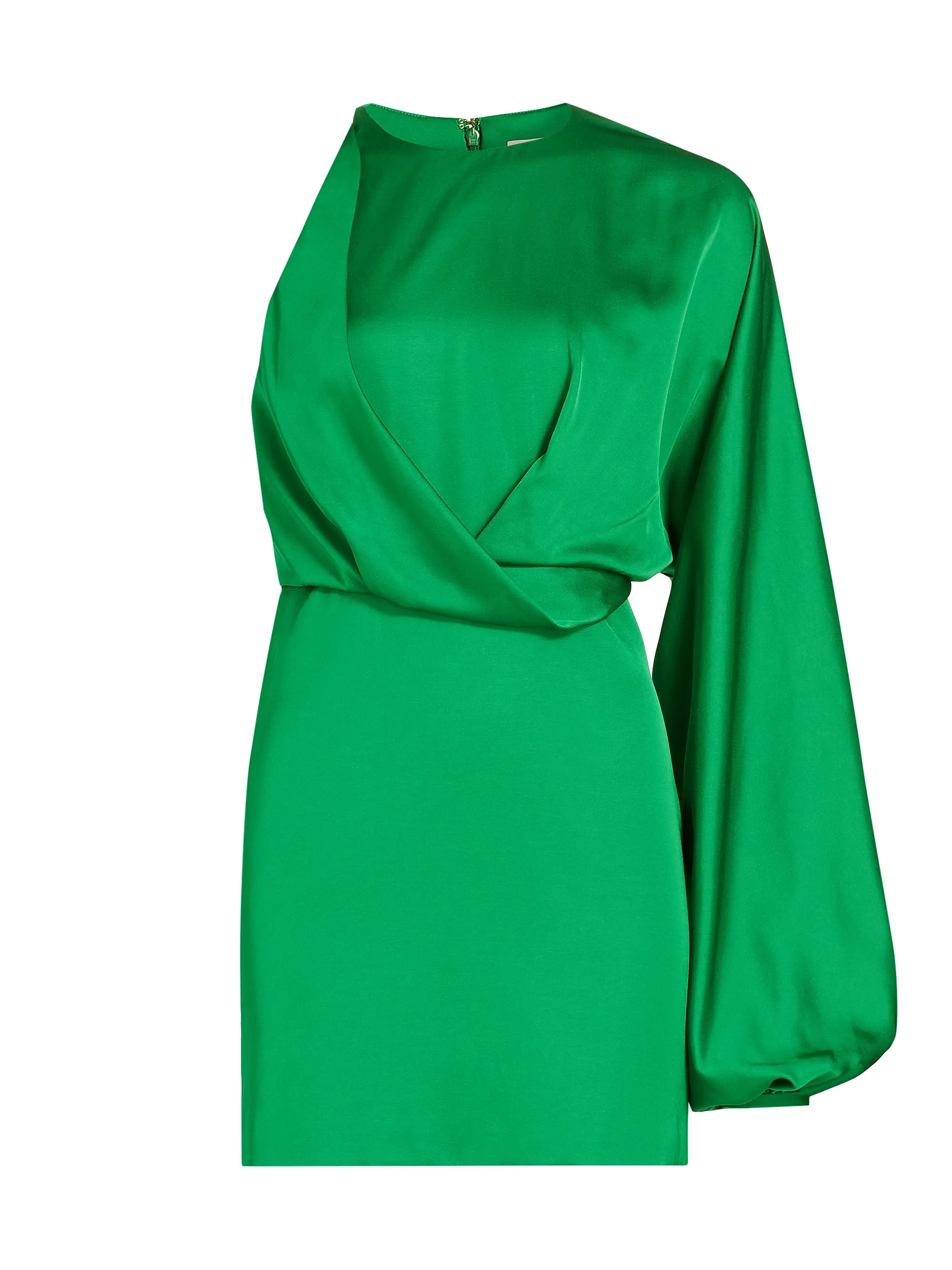 Danika Satin One-Sleeve Minidress | Saks Fifth Avenue