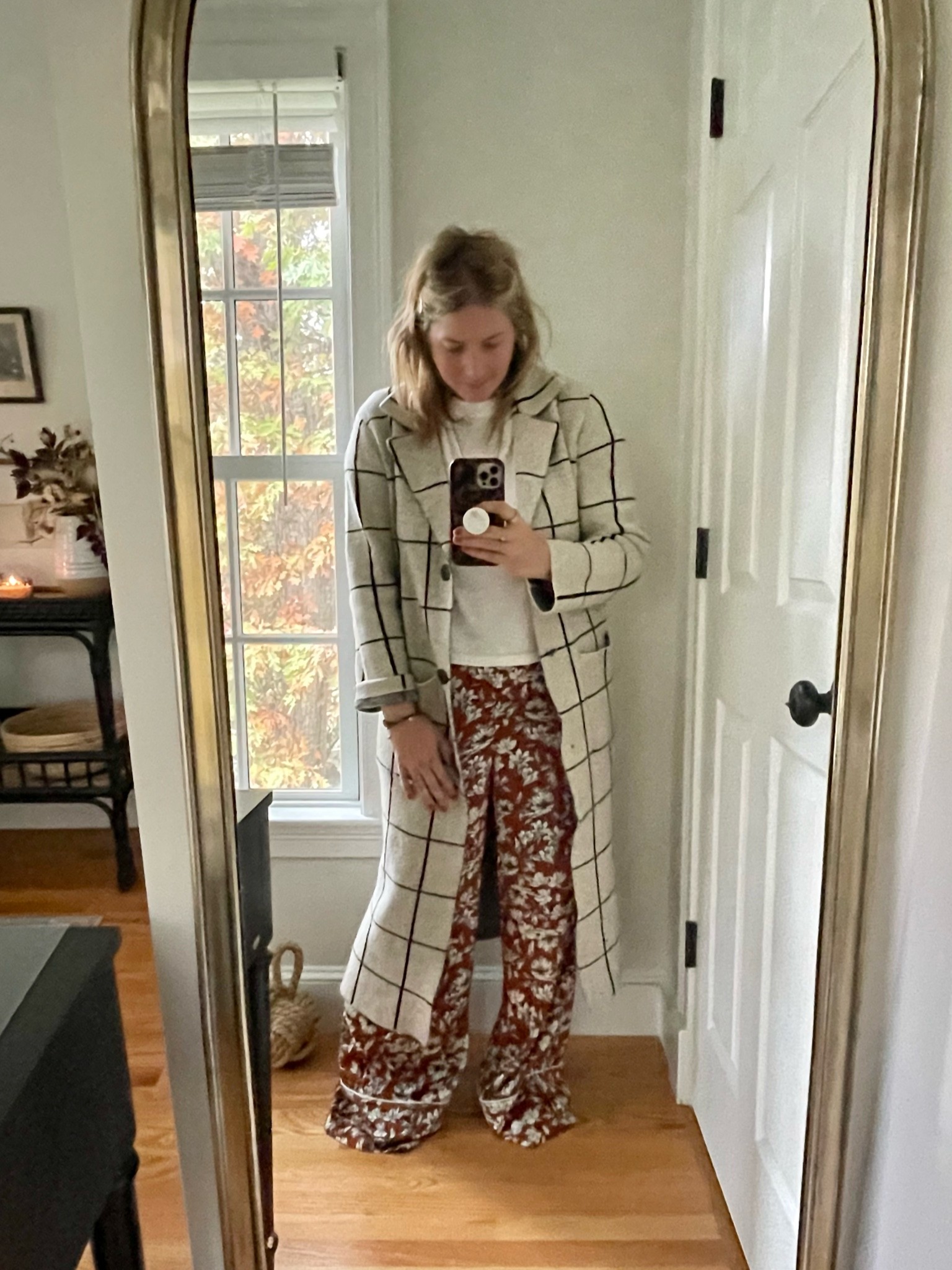 Rainy #OOTD. Target x La Ligne floral pants, white tee and cozy plaid sweater jacket from Evereve. 

Shacket, sweater, pajamas, loungewear

#LTKstyletip #LTKunder50 #LTKSeasonal