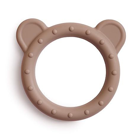 mushie Silicone Baby Teether Toy | Bear (Natural) | Amazon (US)