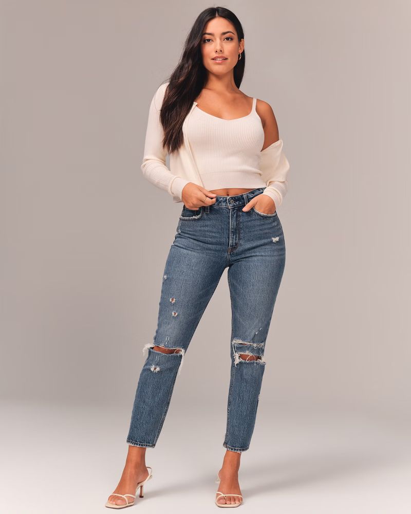 Women's Curve Love High Rise Mom Jeans | Women's Bottoms | Abercrombie.com | Abercrombie & Fitch (US)