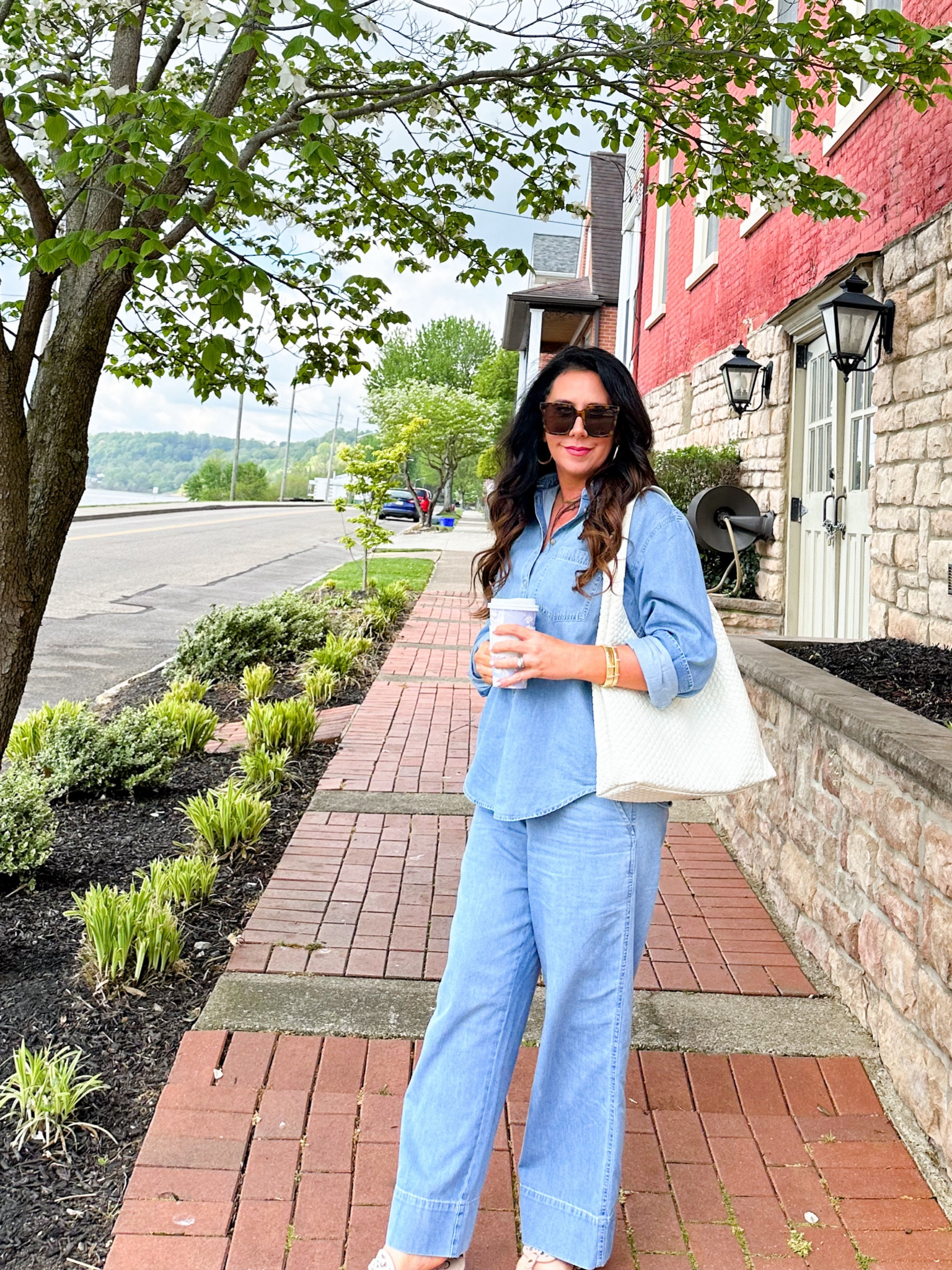 Never say never on a matching set. If you told me in ‘89 that I would wear it again, I would’ve said “grody”! But here we are in 2024 minus the bangs!  
-This button down can be styled multiple ways. Pants have elastic waist for superior comfort. Together they make a great matching set that’s perfect for travel. 
I sized up in the top for an oversized fit. 
Pants are true to size. 


#LTKover40 #LTKsalealert