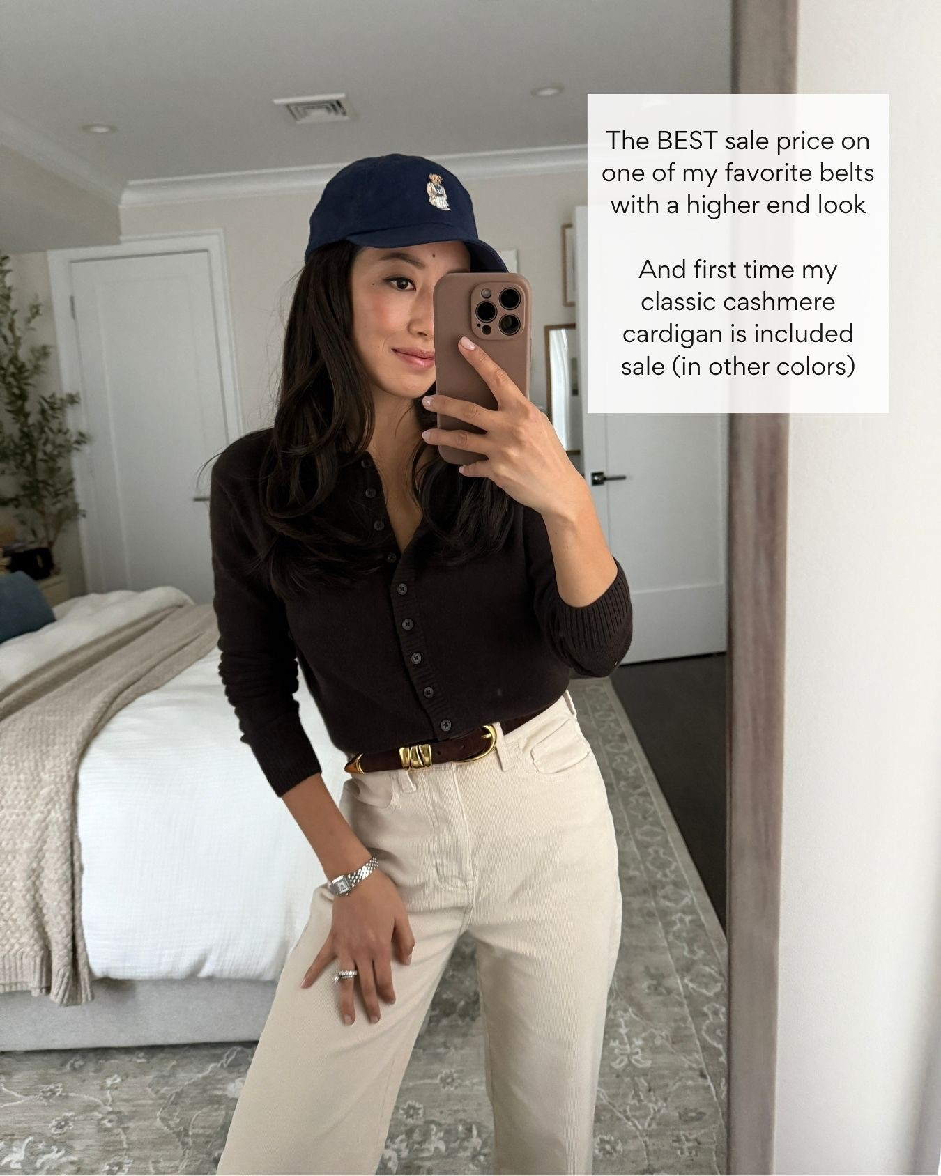 • XXs cardigan (brown not on sale, but other colorways are). Also linked similar from reformation on sale!

• XXs belt. Dark brown is low stock in the exact style so I also linked similar Madewell belts on Major sale, stocked in dark brown suede 

• 24 regular jcrew corduroys (Madewell in 24 petite is most similar linked and stocked 

• Trying on nori’s polo bear hat in big kids sz age 8-20 but I prefer the fit of mine linked in adult sizes. The kids’ brim is smaller in size so doesn’t feel as proportionate on my head 

Also linked a few other Madewell sale items I’ve been eying! And their ribbed top in brown is back. This is a basic that goes quickly each year.

#LTKCyberWeek #LTKWorkwear #LTKPetite