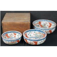 Antique Japan Domburi Bowls Imari Craft 1800S Kiln Ceramic Art | Etsy (US)