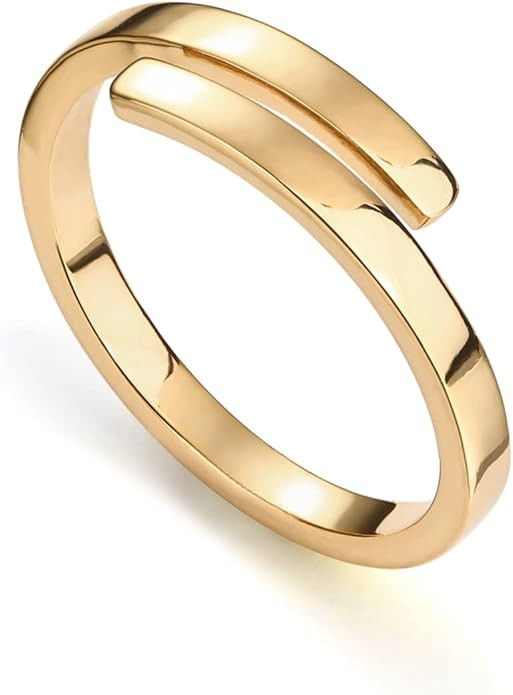 PAVOI 14K Gold Plated Twist Stacking Ring l Rings for Women | Amazon (US)