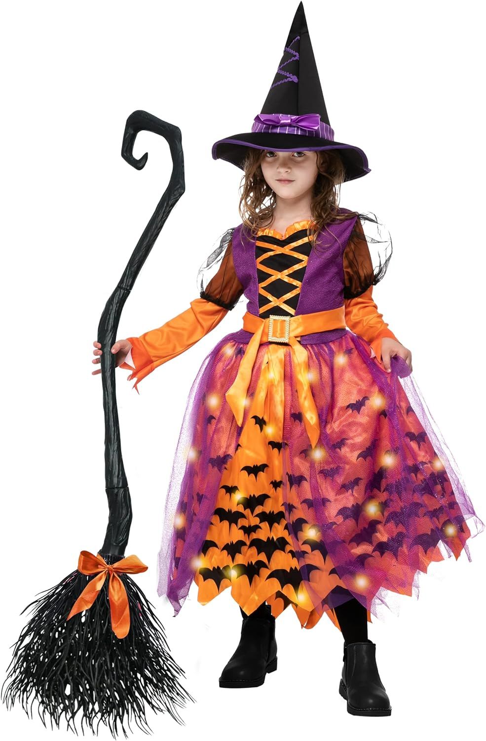 Spooktacular Creations Halloween Light Up Witch Costume with Hat for Girls (3T (3-4 yr)) | Amazon (US)