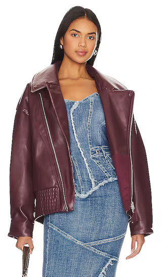 The Hybrid Biker Jacket in Rouge | Revolve Clothing (Global)