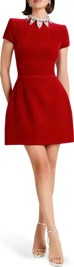 Simone Embellished Velvet Minidress | Nordstrom