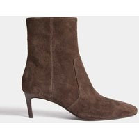 M&S Collection Women's Suede Kitten Heel Pointed Ankle Boots - 7.5 - Chocolate, Chocolate | Marks & Spencer (UK)