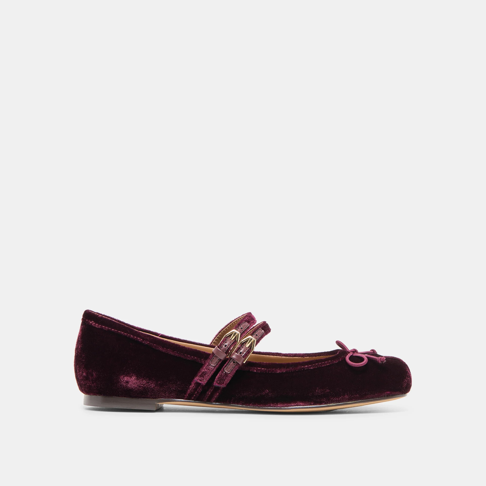 Gibsen Burgundy Velvet Ballet Flats | Dolce Vita | DolceVita.com