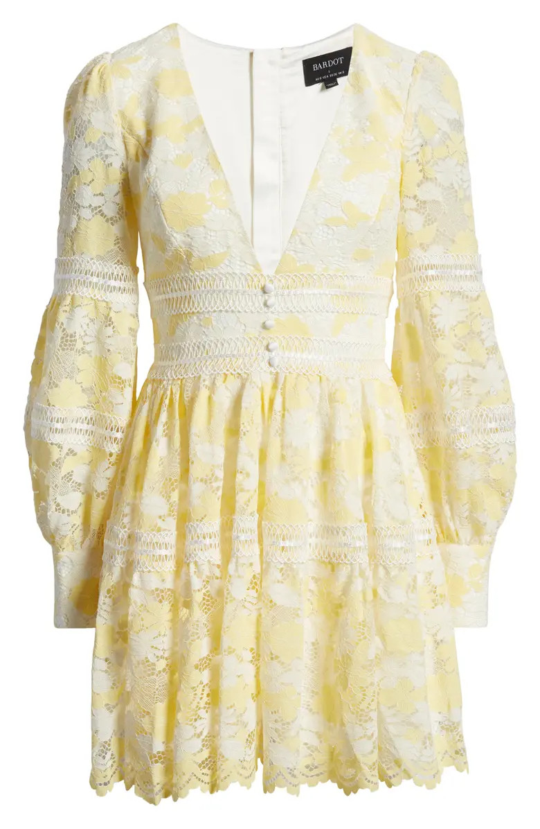 Bardot Venice Long Sleeve Lace Minidress | Nordstrom | Nordstrom