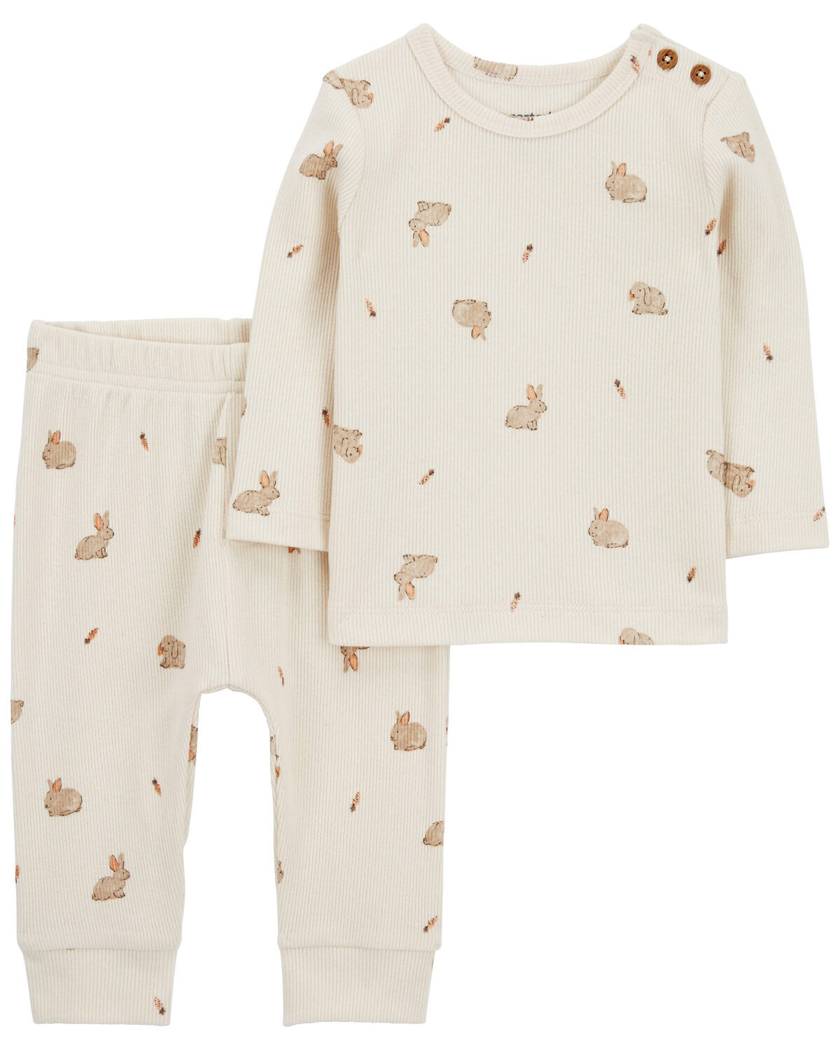 Ivory Baby 2-Piece Bunny Long-Sleeve Tee & Pant Set | carters.com | Carter's