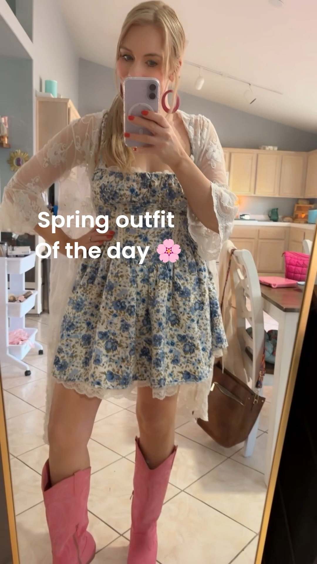 Spring outfit of the day floral dress from Target, lace kimono & pink boots 🌸

#LTKMothersDay #LTKmomlife #LTKootd