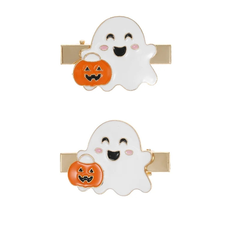 Way to Celebrate Trick or Treat Ghost Halloween Hair Clip Set, 2 Pieces | Walmart (US)