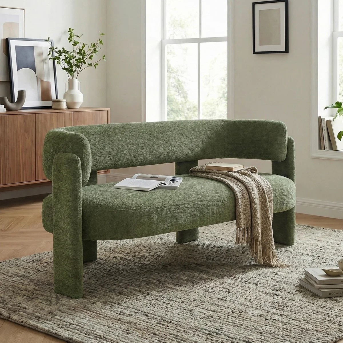 Upholstered Barrel Backrest Loveseat Sofa

#LTKHome