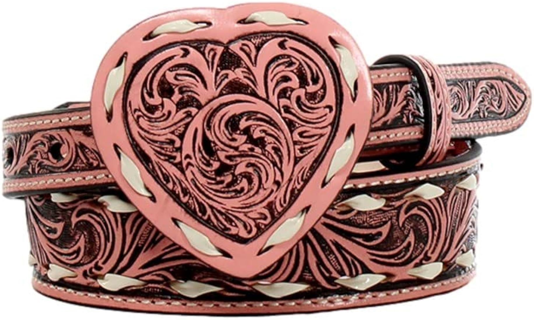 Angel Ranch Western Belt Girls Floral Bucklace Heart Pink D130002230 | Amazon (US)