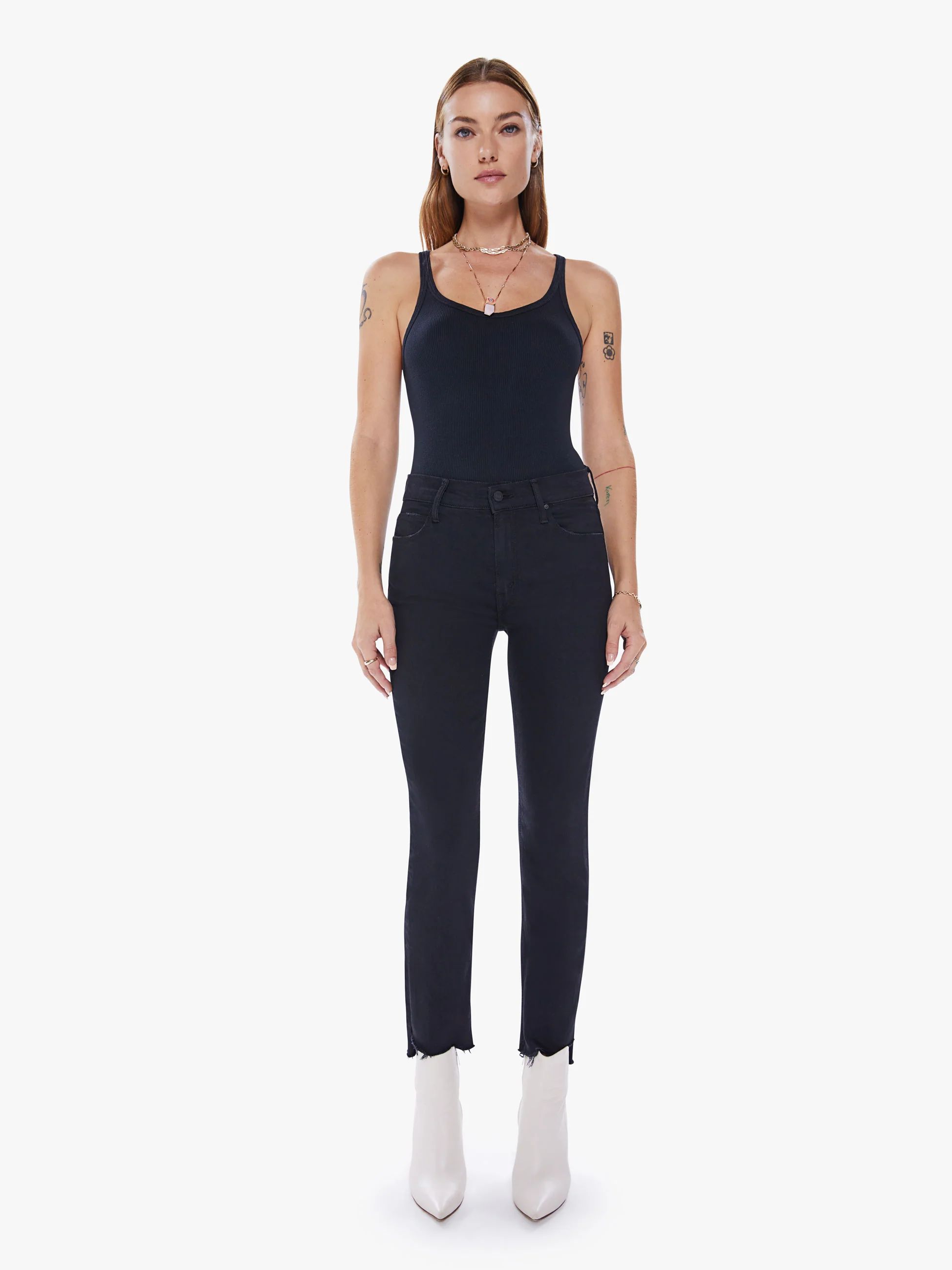The Mid Rise Dazzler Ankle Step Fray | Mother Denim