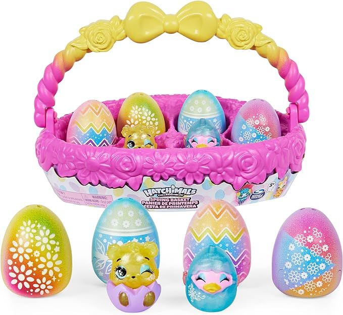 Hatchimals CollEGGtibles, Spring Toy Basket with 5 and 3 Pets, Easter Basket Stuffers for Kids Ag... | Amazon (US)