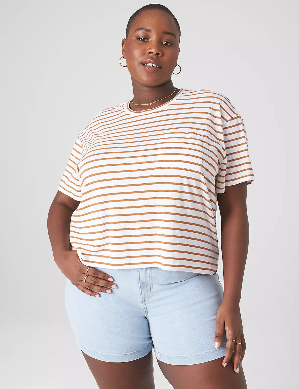 Relaxed Crop Short-Sleeve Pocket Tee | LaneBryant | Lane Bryant (US)