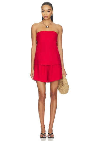 x REVOLVE The Linen Midi Short in Bell Pepper | Revolve Clothing (Global)