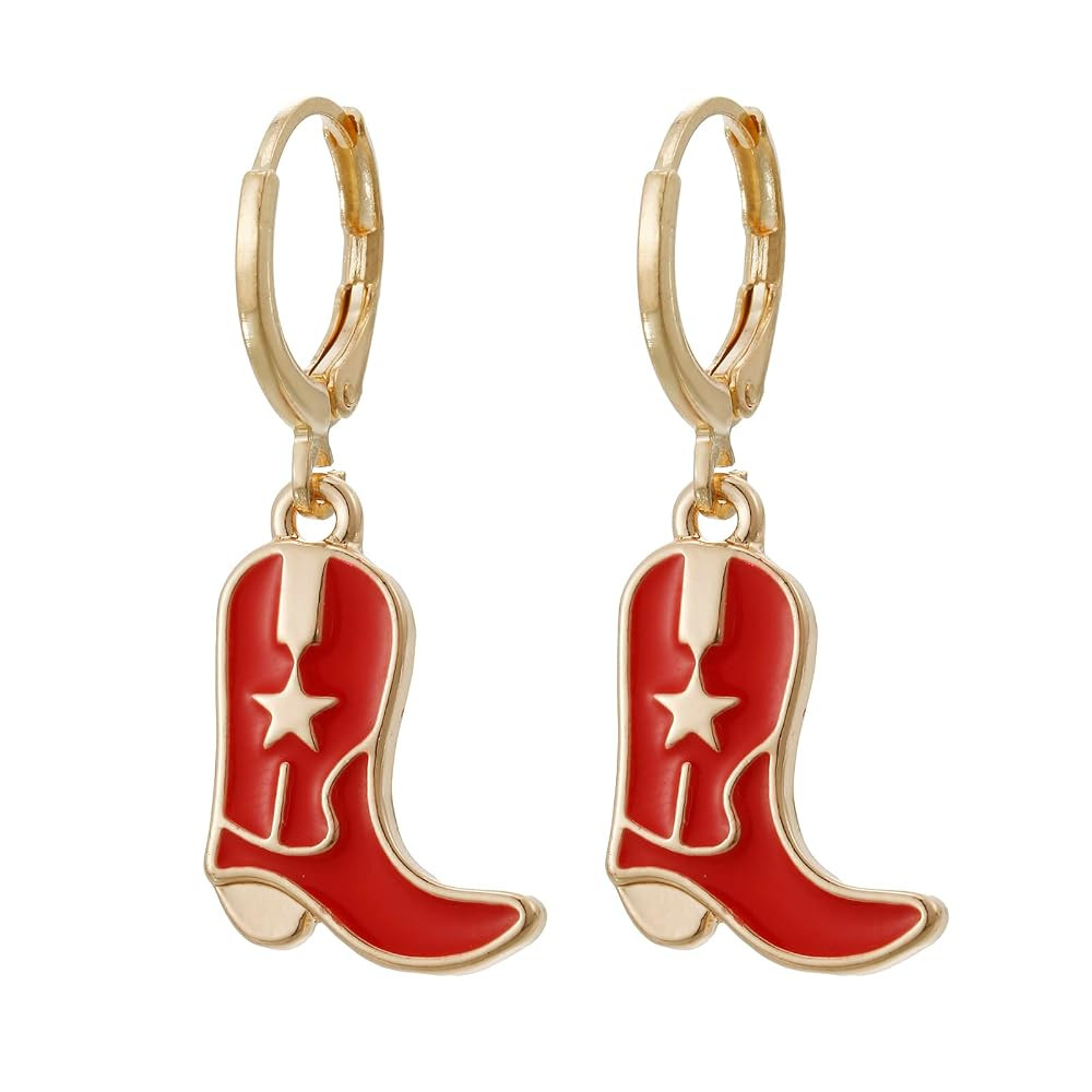 Western Cowgirl Boot Earrings for Women, Cowgirl Hat dangle Earrings | Amazon (US)