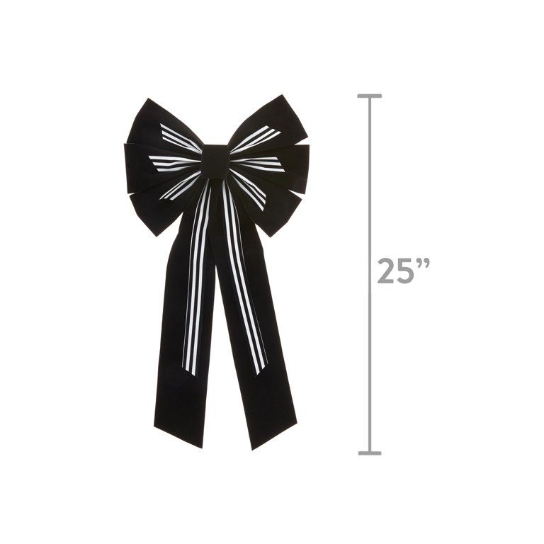 Accent Bow, Black White Stripes, 23 in, by Holiday Time | Walmart (US)