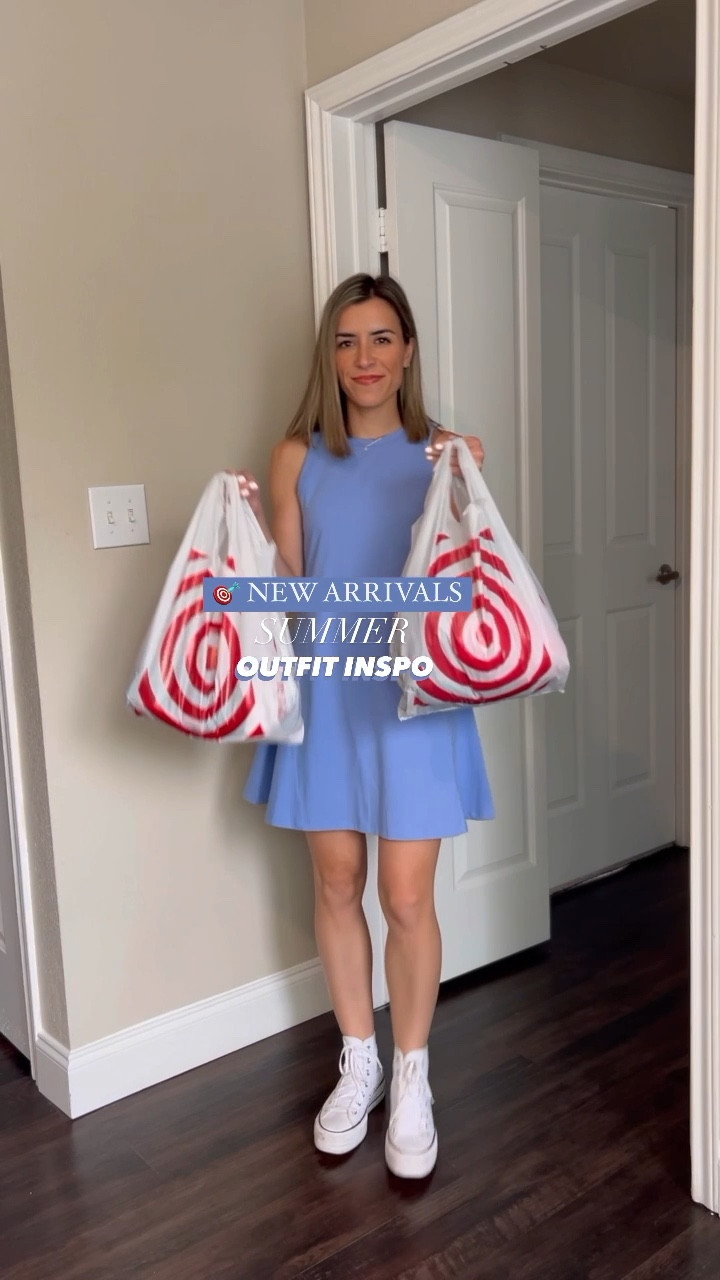 Target new arrivals all 20% off 
Blue dress size small (needed XS) 
Midi skirt size XS, tank size small
Striped dress size XS 
Ribbed midi dress size small
striped shirt size small, shorts size 25 
USA sweatshirt size large (size up) 

#LTKsalealert #LTKunder100 #LTKunder50