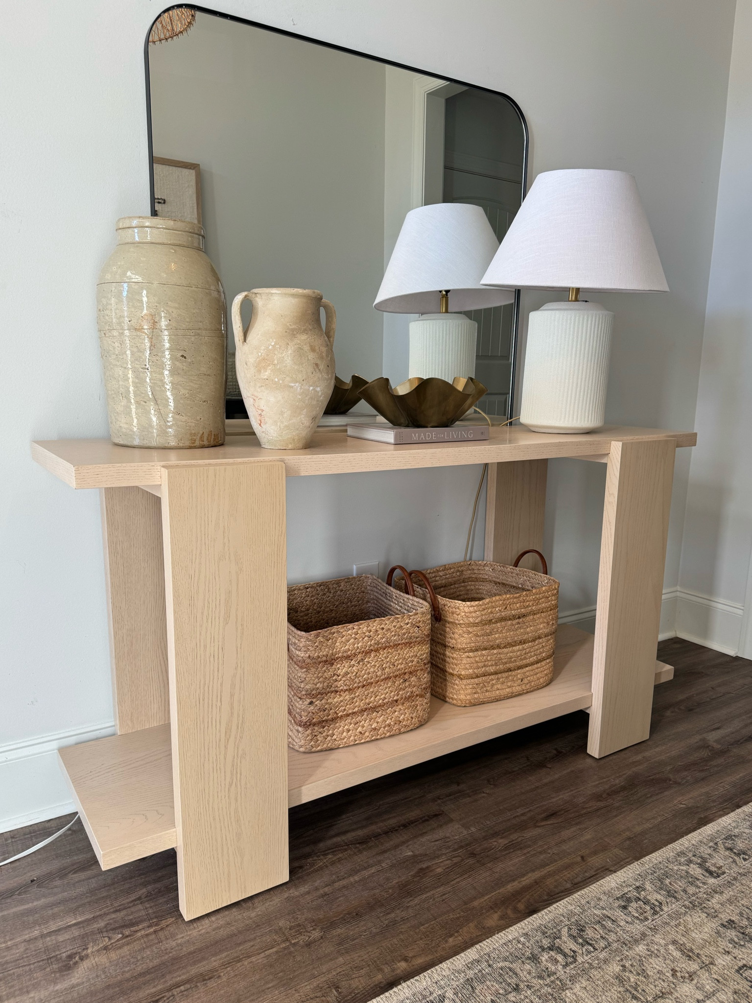 Styling the new Studio McGee console table from @target @targetstyle 

Vases are from an antique store, but everything else is linked! 🤎

#Texture #AffordableHomeDecor #NeutralHomeDecor #OrganicModern #Rattan #LoloiRug

#LTKhome #LTKfindsunder50
