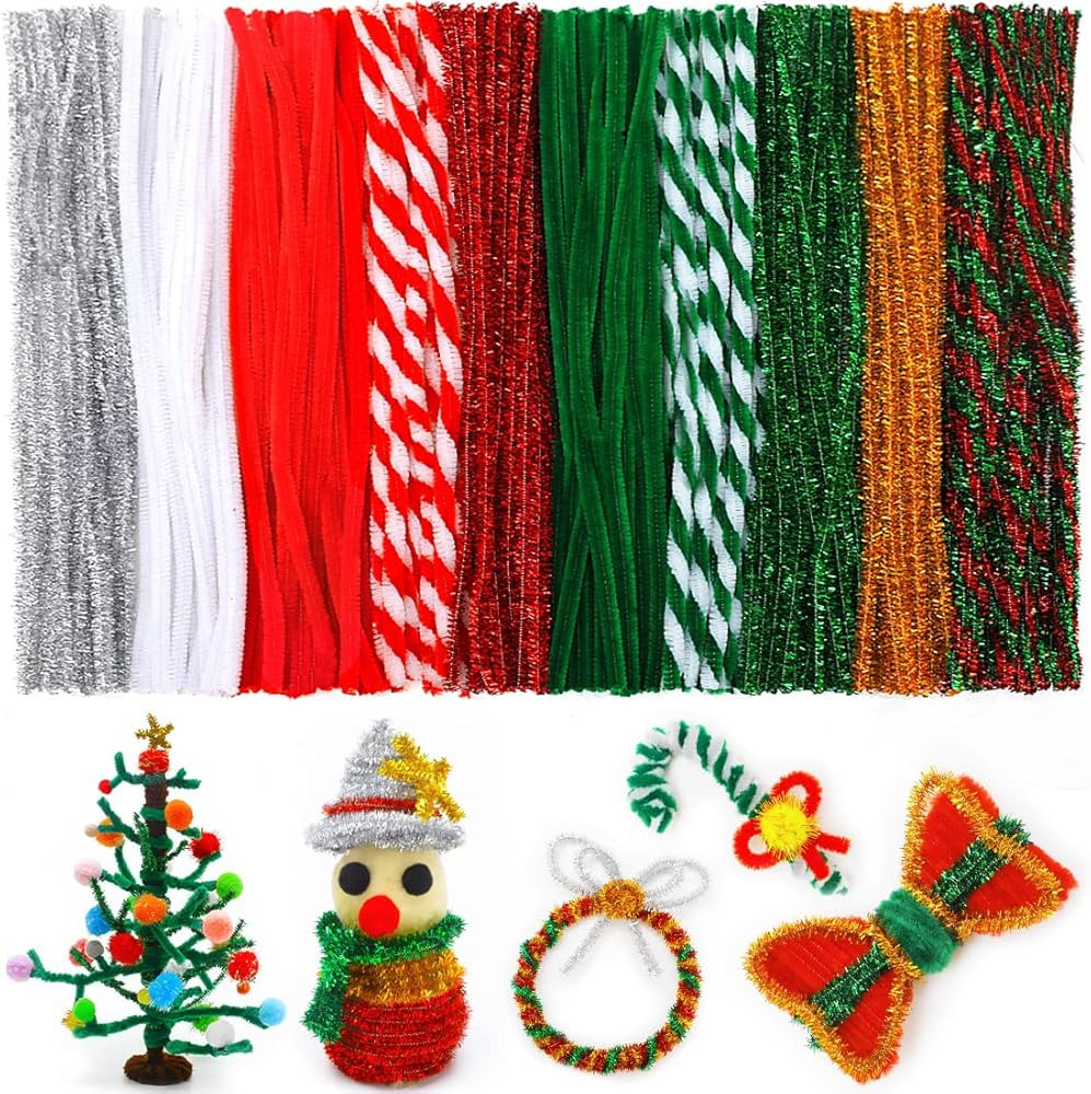 180 pcs Christmas Pipe Cleaners, Pipe Cleaners Craft, Arts and Crafts, Crafts, Craft Supplies, Ar... | Amazon (US)