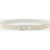 Zara - Plain 100% Leather Belt With Square Buckle - Ecru - 32 - Woman | Zara UK