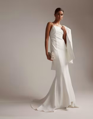 ASOS DESIGN Eden crepe square neck cami wedding dress in | ASOS | ASOS (Global)
