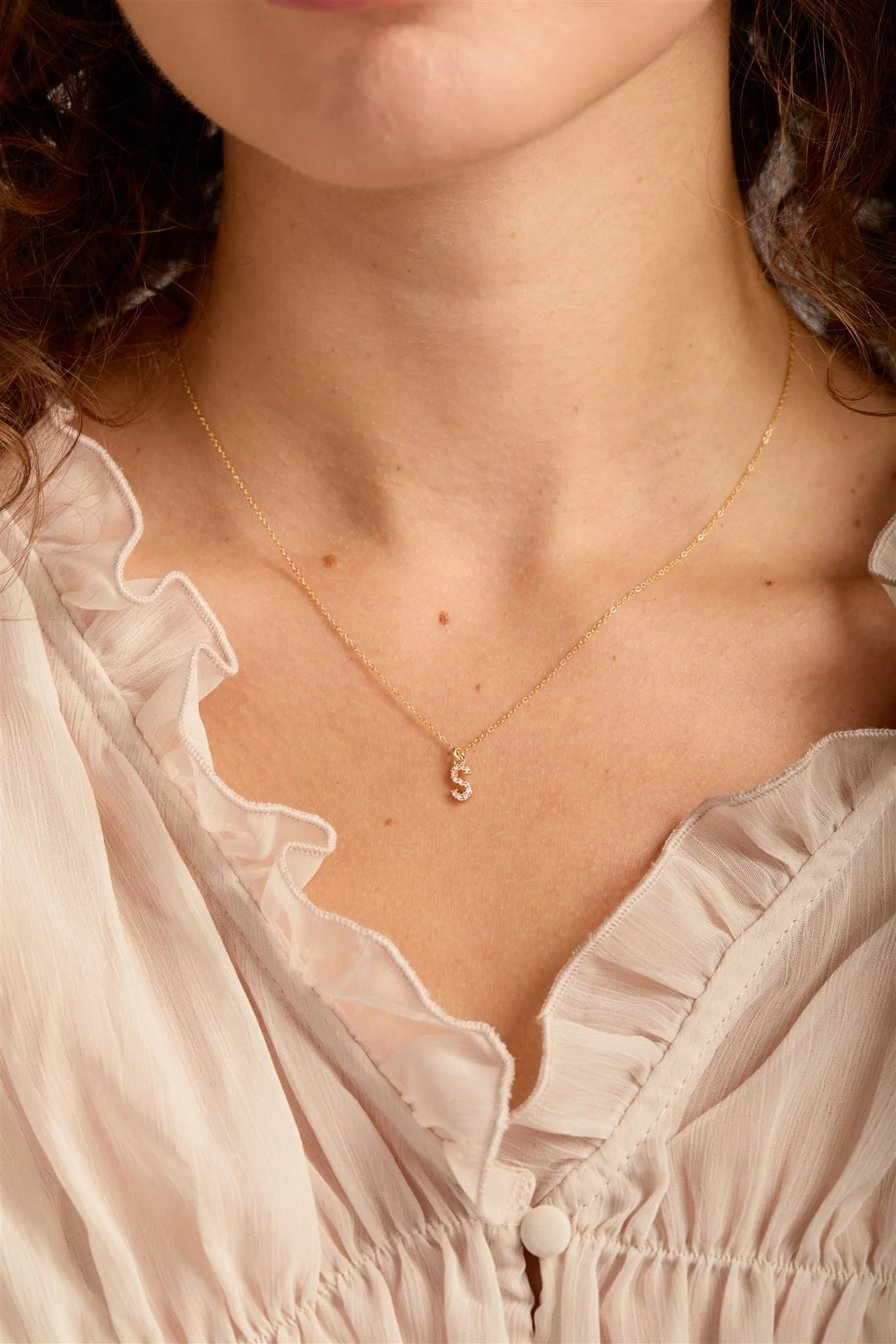 The First Layer - Gemma Initial Necklace | Set & Stones