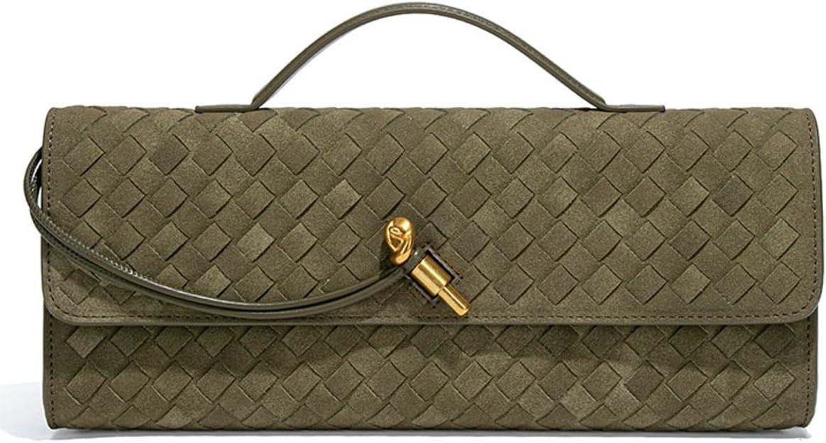 Suede Woven Evening Clutch Purses Women Crossbody Shoulder Hobo Handbag | Amazon (US)