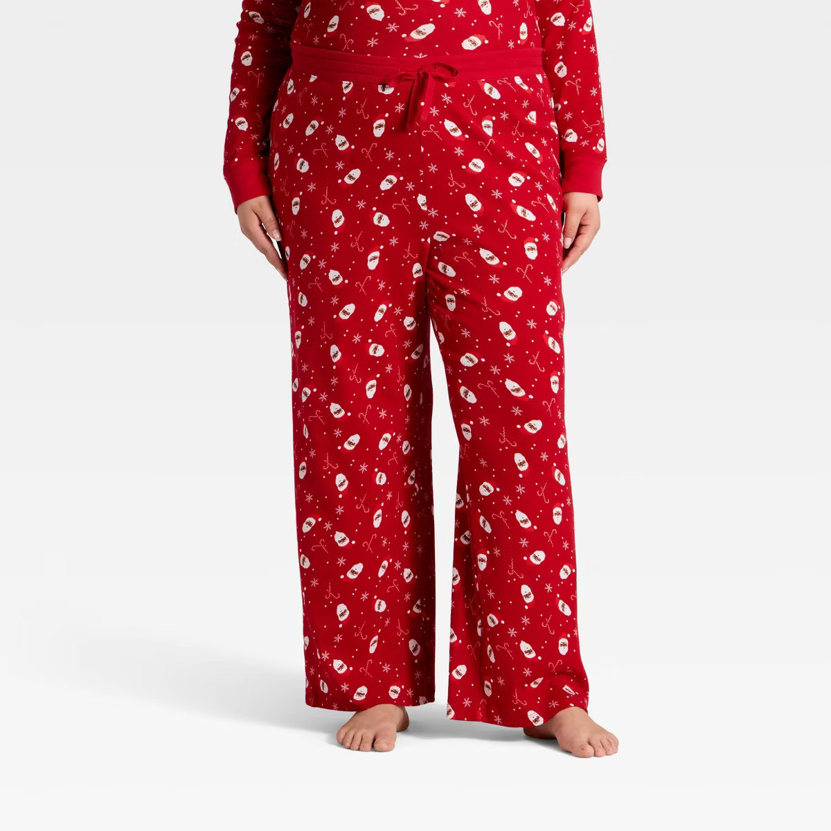 Women's Santa Print Ribbed Holiday Matching Family Pajama Pants - Wondershop™ Red | Target