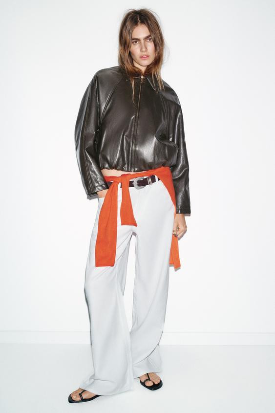 FAUX LEATHER BOMBER JACKET | Zara US