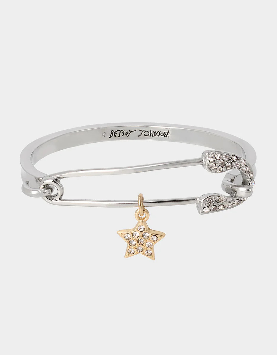 CELESTIAL PUNK SAFETY PIN BANGLE CRYSTAL | Betsey Johnson