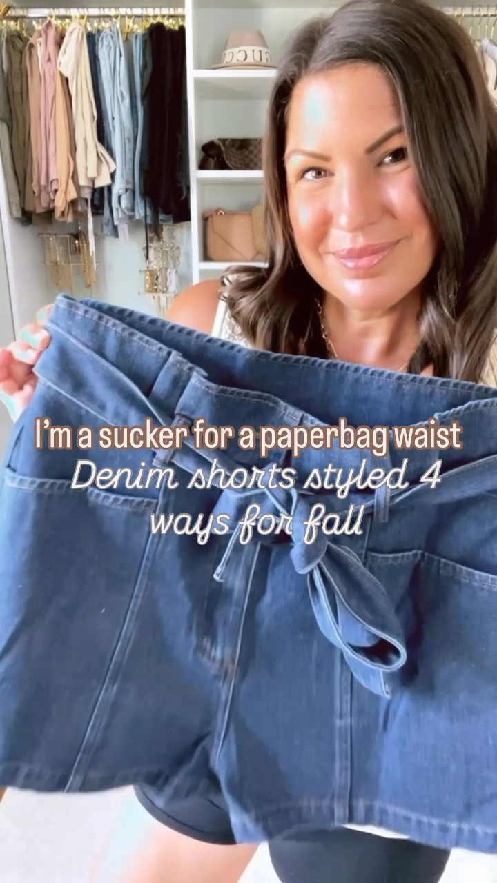 Paperbag waist denim shorts styled 4 ways

#LTKStyleTip #LTKFindsUnder50 #LTKSeasonal