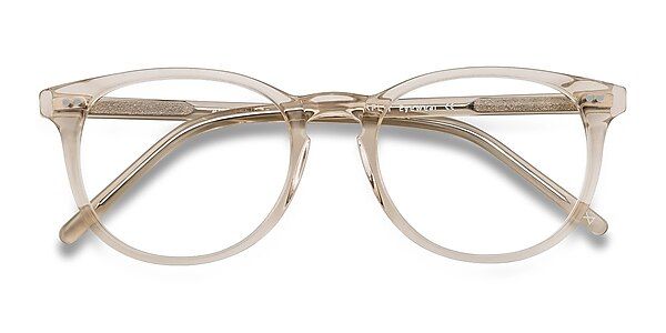 Aura Round Champagne Full Rim Eyeglasses | Eyebuydirect | EyeBuyDirect.com