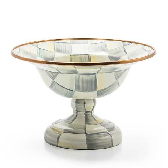Sterling Check Enamel Compote - Small | MacKenzie-Childs