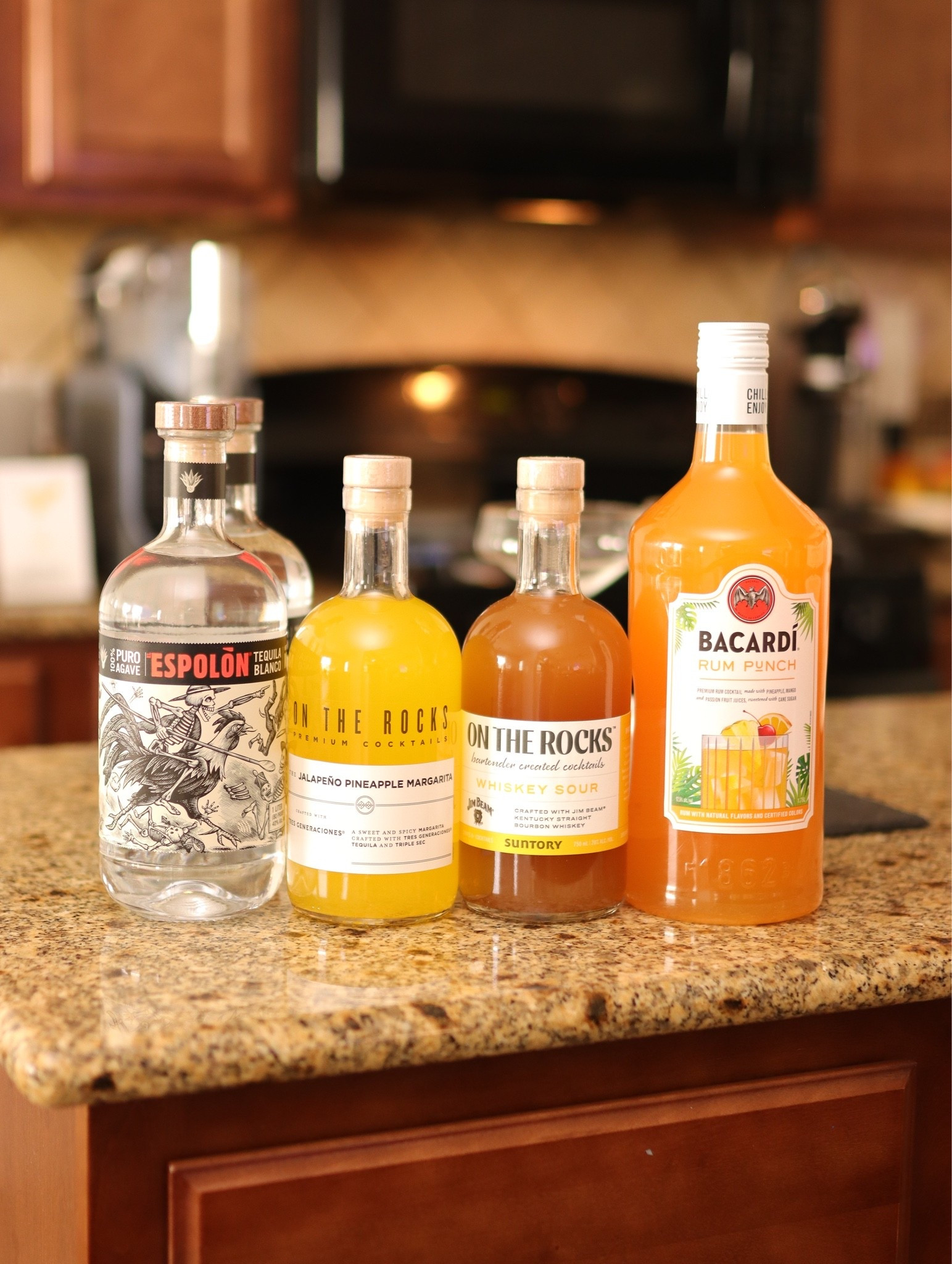 Restocked my bar with some of my face! This rum punch tastes so good straight out of the bottle.
