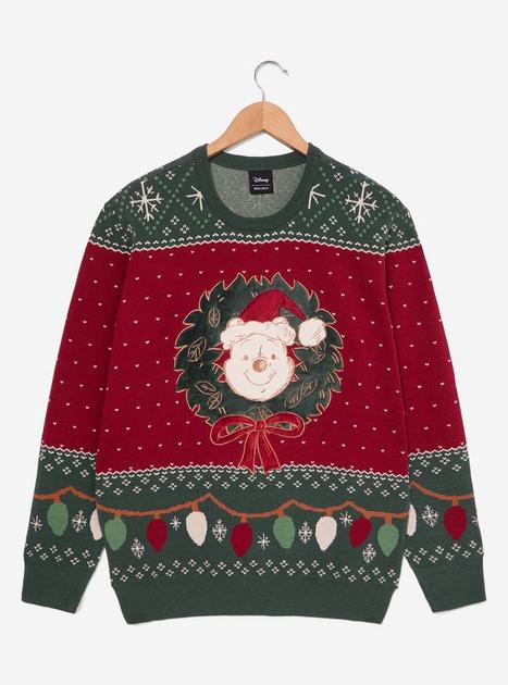 Disney Winnie the Pooh Wreath Pooh Bear Holiday Sweater — BoxLunch Exclusive | BoxLunch