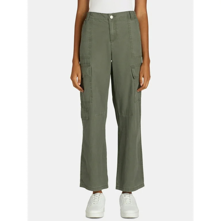 No Boundaries Canvas Cargo Pants, Women's and Women’s Plus | Walmart (US)